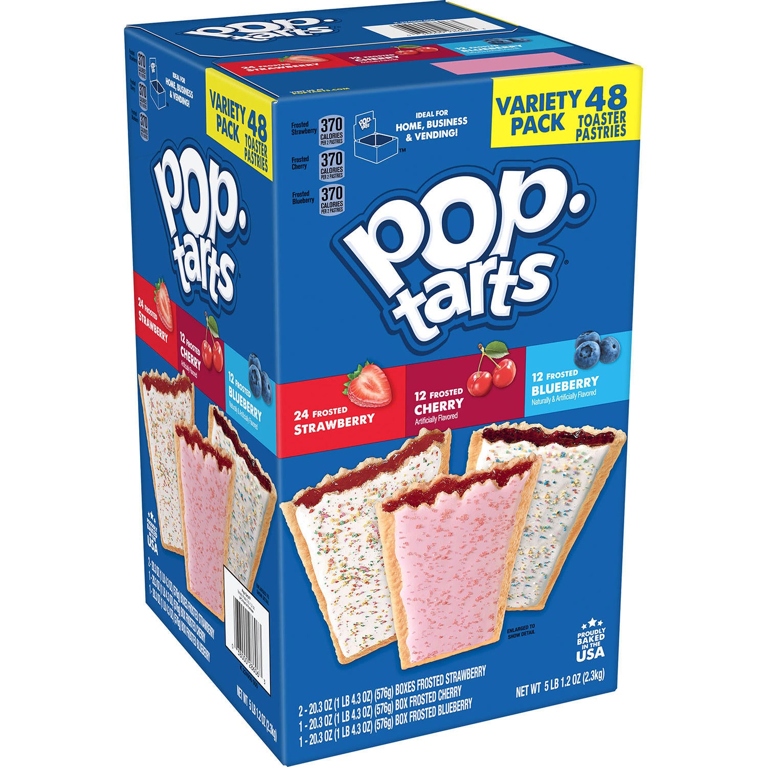 PopTarts-Variety Pack (24 strawberry, 12 cherry, 12 blueberry)