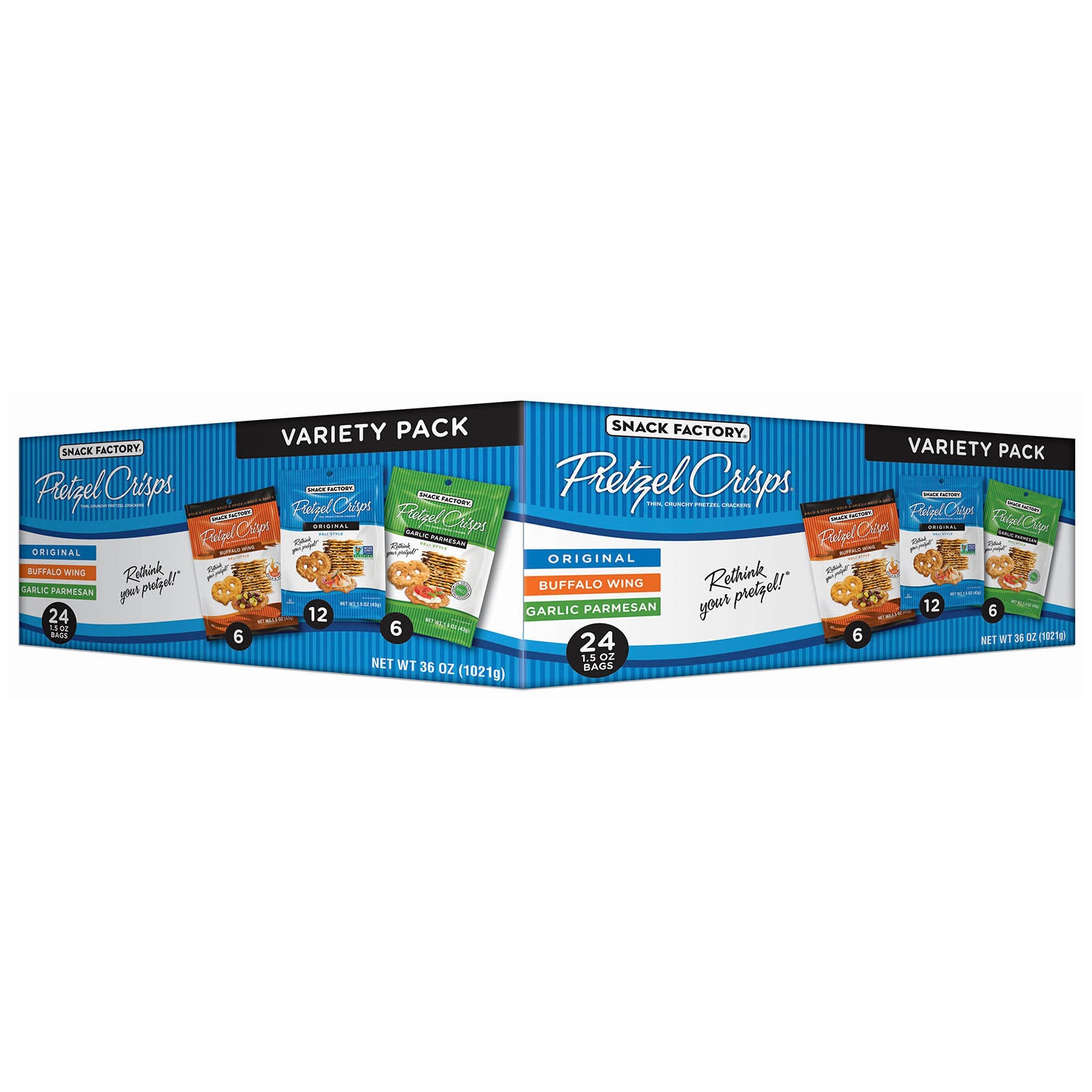 Snack Factory Pretzel Crisps, Variety Pack